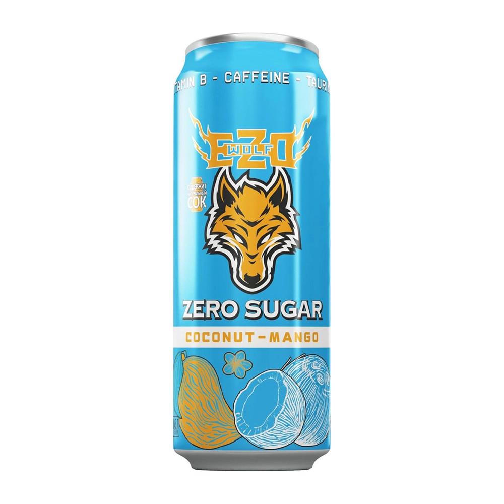 Напиток безалкогольный тонизирующий газированный EZO WOLF mango-coconut 0,45л