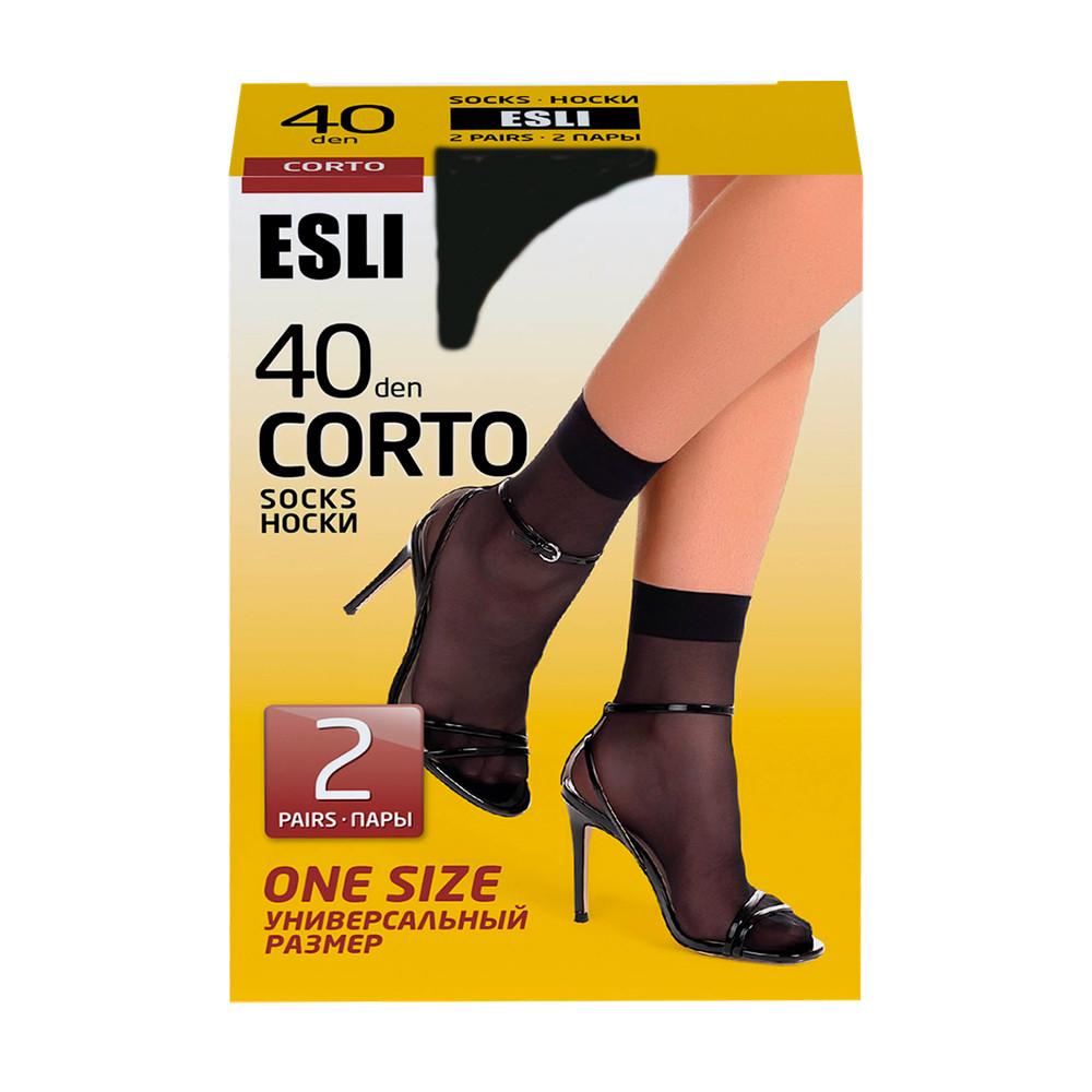 Носки жен. E CORTO 40 (2 пары), р.23-25, nero