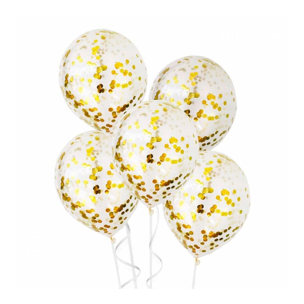 Шары воздушные с блестками 5шт