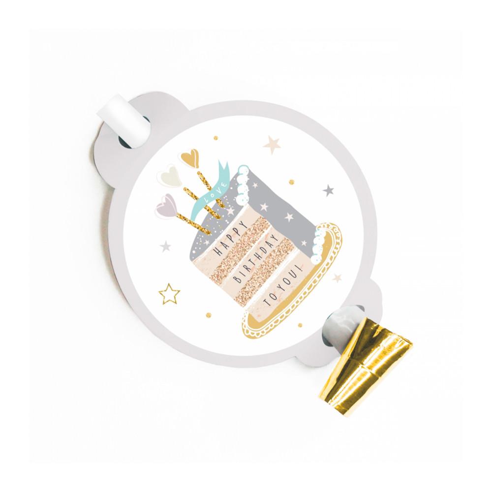 Дудка праздничная с тиснением 6шт