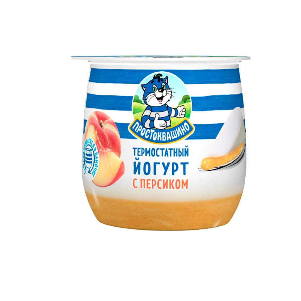 БЗМЖ Йогурт термостатный Простоквашино с персиком 3,4% 160гр