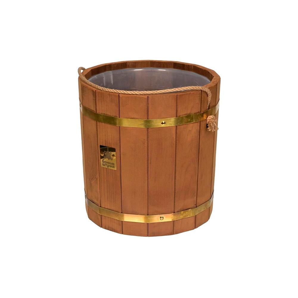 Ведро термо Банные штучки липа с латунным обручем и пластиковой вставкой 13л