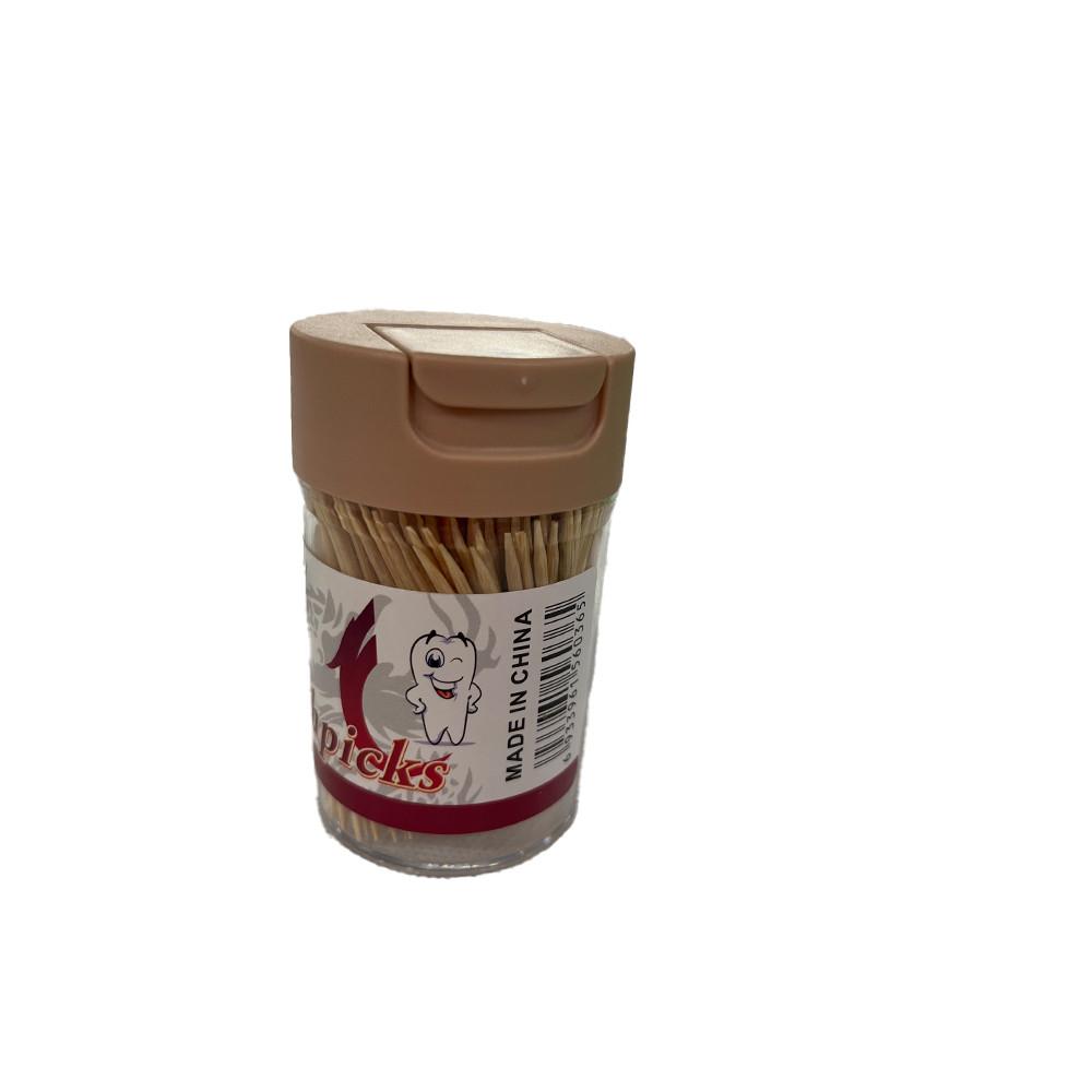 Зубочистки бамбуковые в пласт. банке 280шт., L-92-5