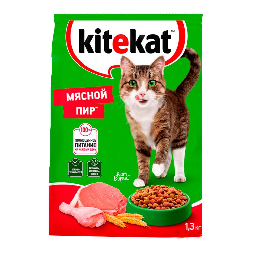 Корм сухой для кошек Kitekat Мясной Пир 1,3кг