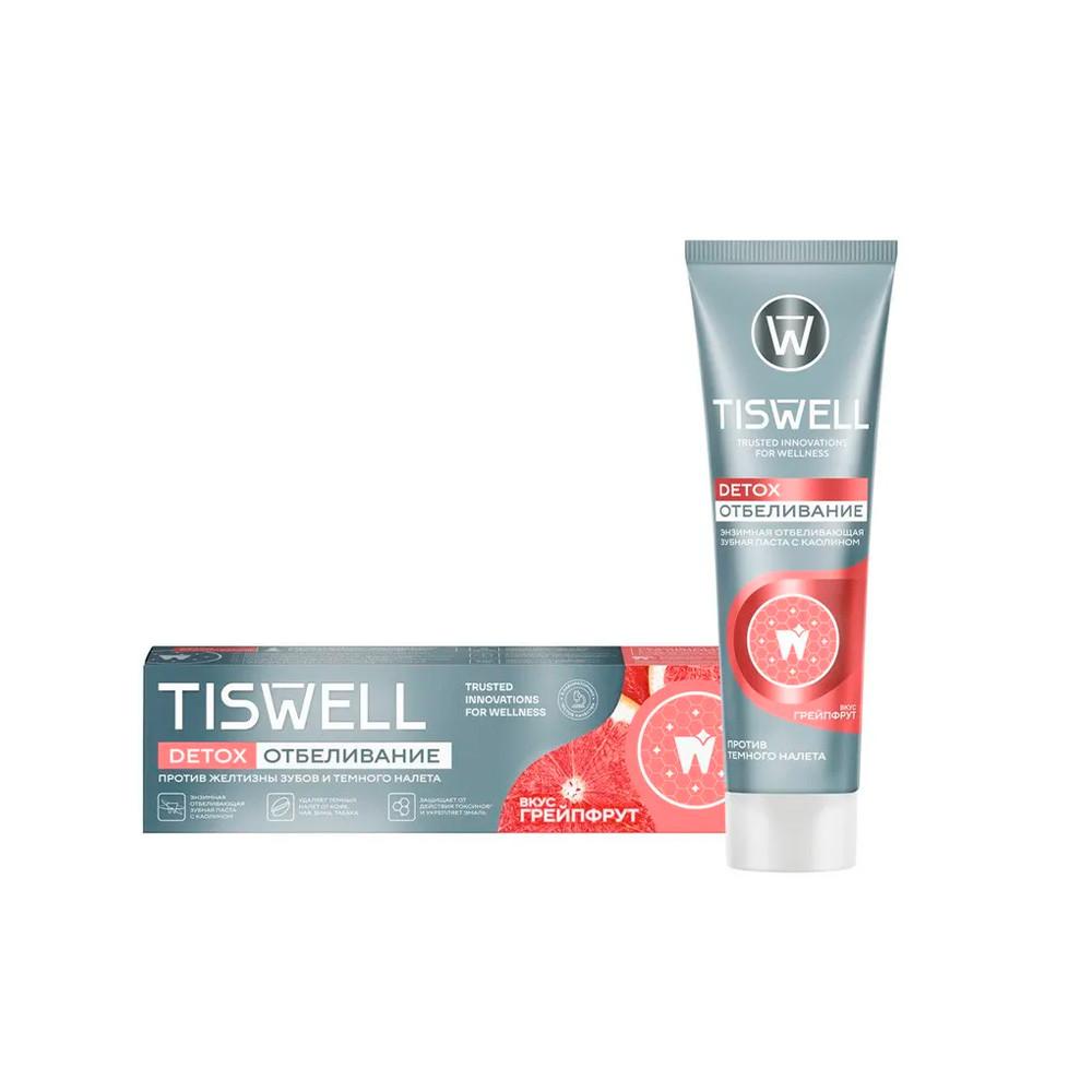 Паста зубная TISWELL Detox отбеливание энзимная с каолином со вкусом грейпфрута 110гр