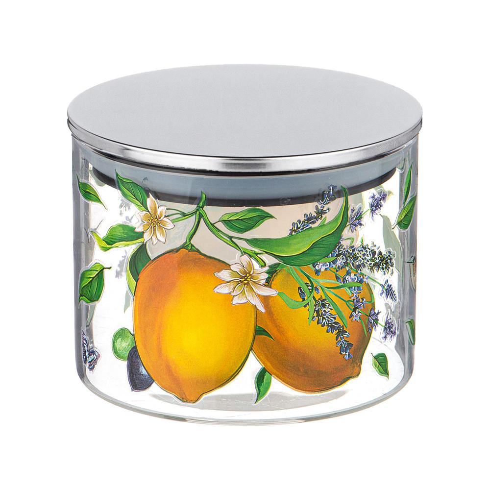 Емкость для сыпучих прод. Agness Прованс Лимоны, боросилик. стекло 10*8,7см 520мл (887-125)