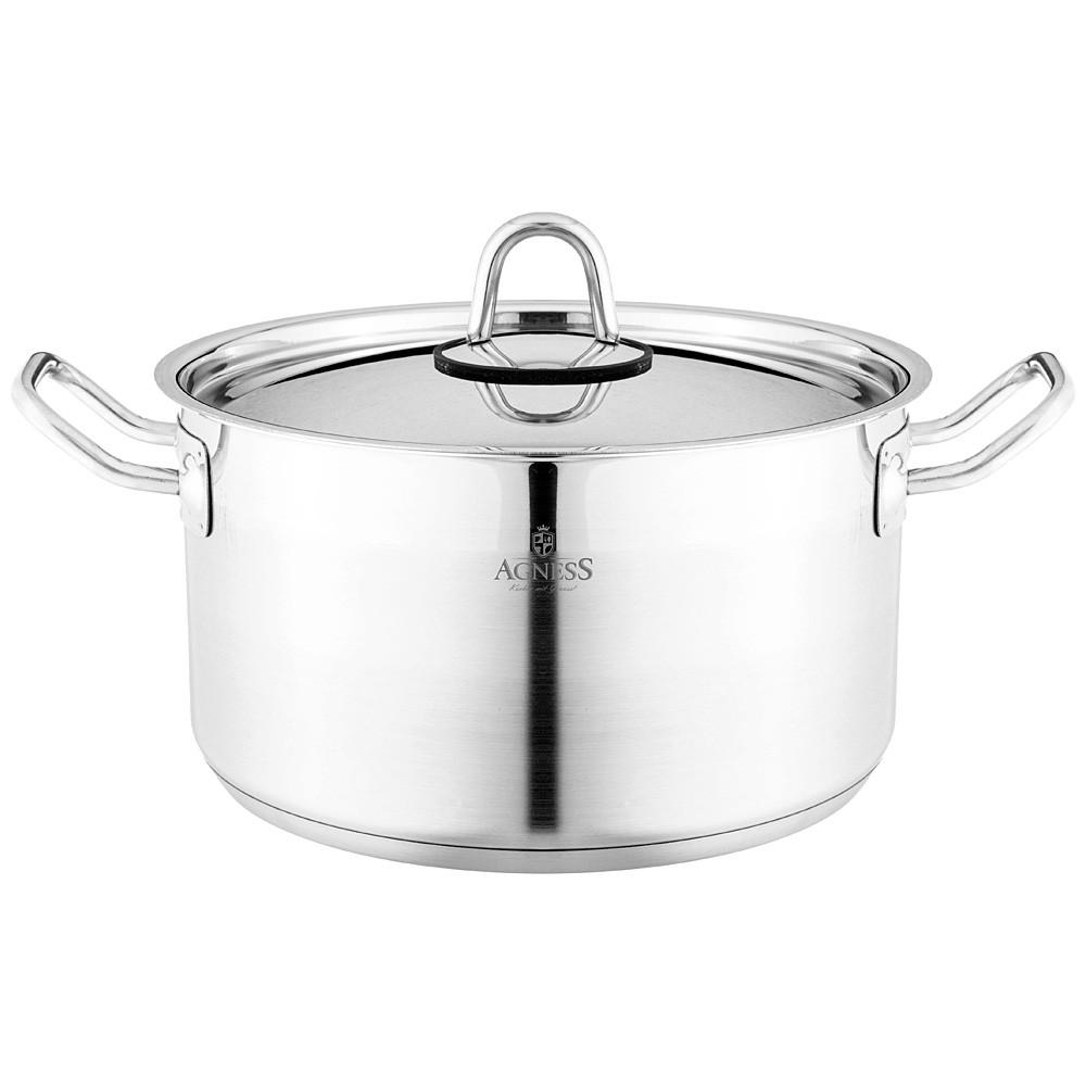 Кастрюля Agness высококачественная нерж. сталь 18/10 с крышкой нжс 20X10см 2,8л 916-457