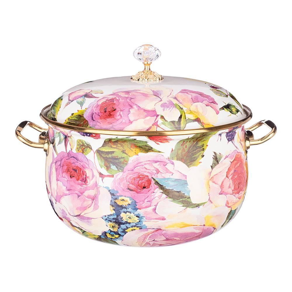 Кастрюля Agness эмалированная с крышкой Винтаж 6,1л 950-025