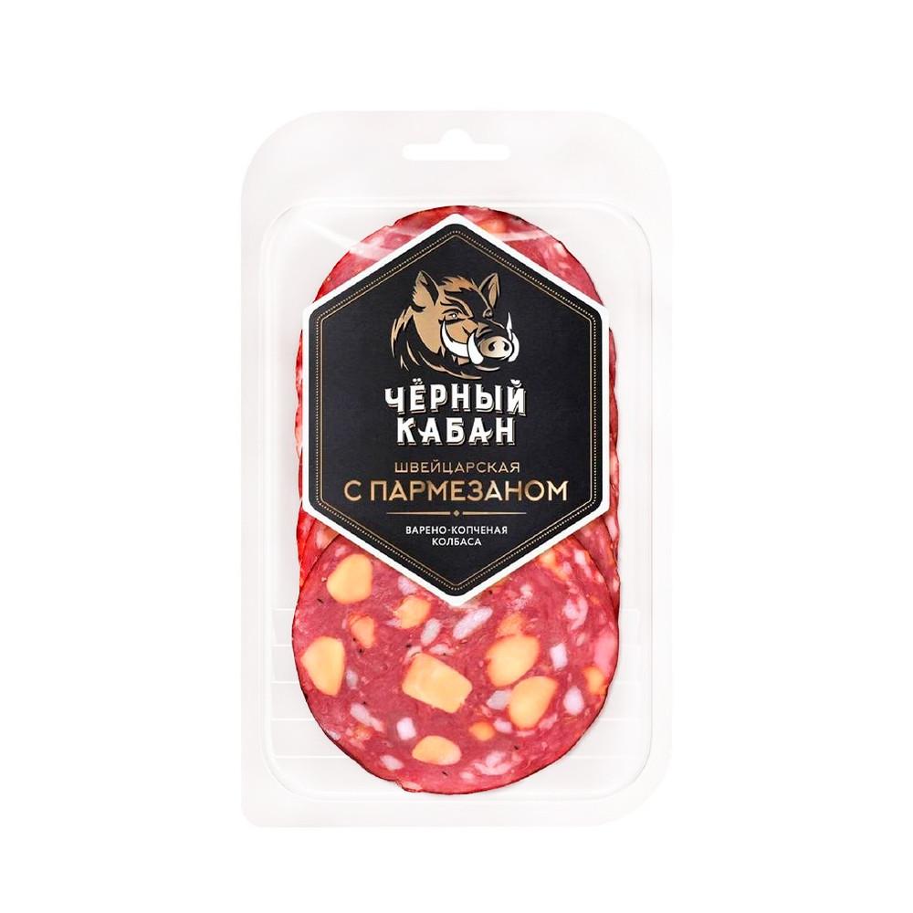 Колбаса в/к Швейцарская с пармезаном Черный Кабан 85гр