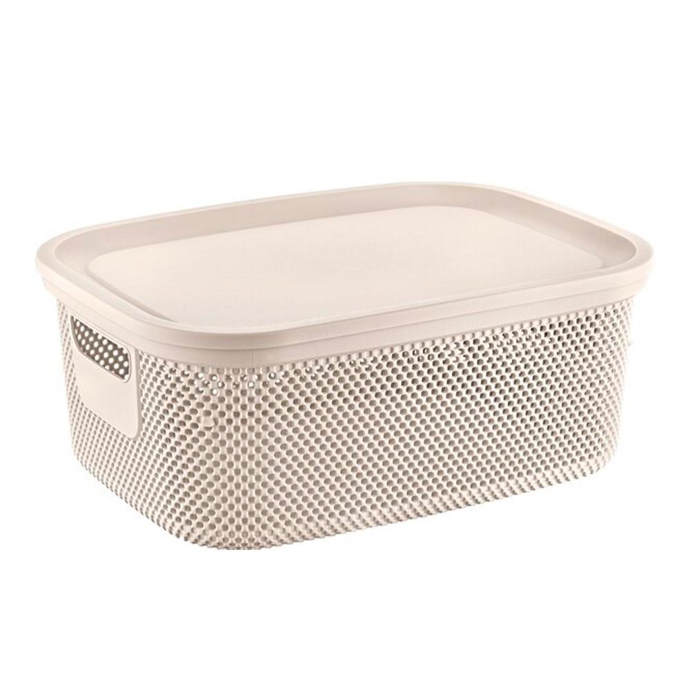 Корзинка NICKEL слоновая кость 12л 28,5x38x15,2см с крышкой HL041288IV