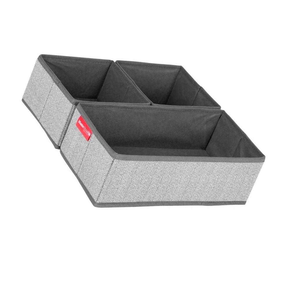 Набор органайзеров Master House 3 шт (16х16х10см 2шт. 32х16х10см 1шт.) без крышки серый 60630