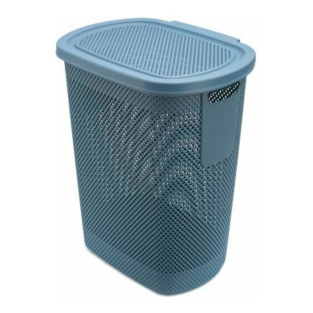 Корзина для белья NICKEL синяя 58л 36,1x47,4x57,6см с крышкой HL081021CB