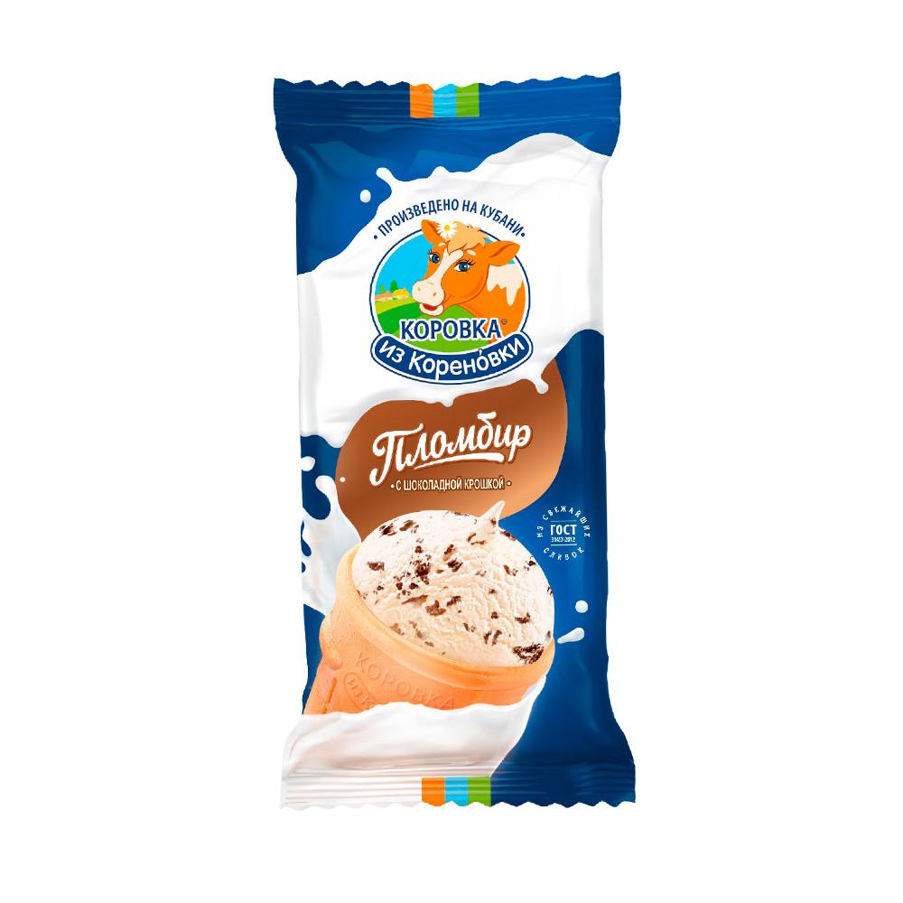 БЗМЖ Мороженое Коровка из Кореновки пломбир ванильный с шоколадной крошкой вф/ст 15% 80гр