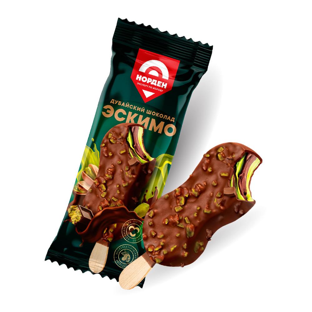 БЗМЖ Мороженое Норден Дубайский Шоколад сливоч 8% эскимо 80гр