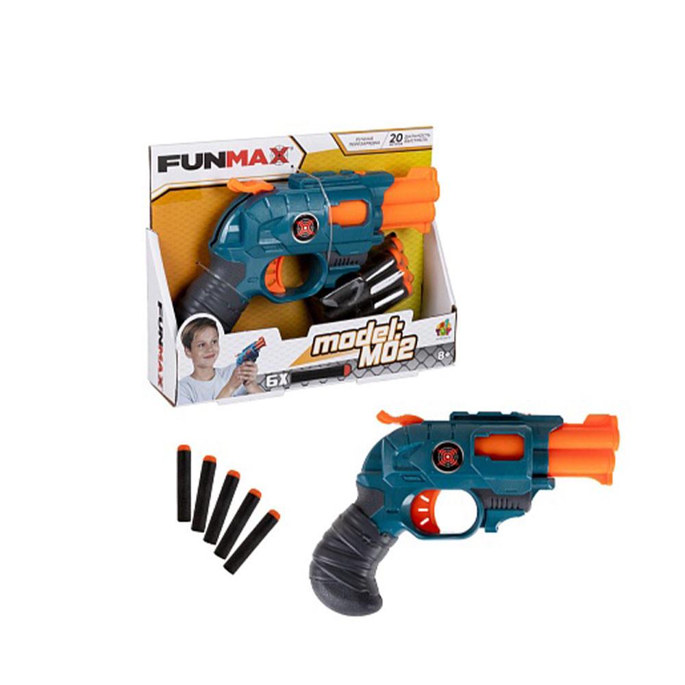 Бластер механический 1TOY Funmax M02 6 EVA снарядов Т24233