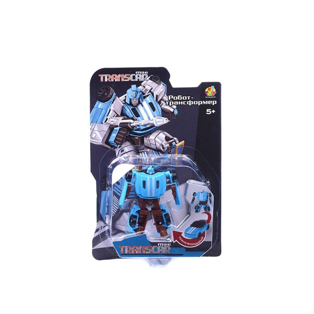 Робот трансформер 1TOY Transcar mini красный и синий 8см Т24048