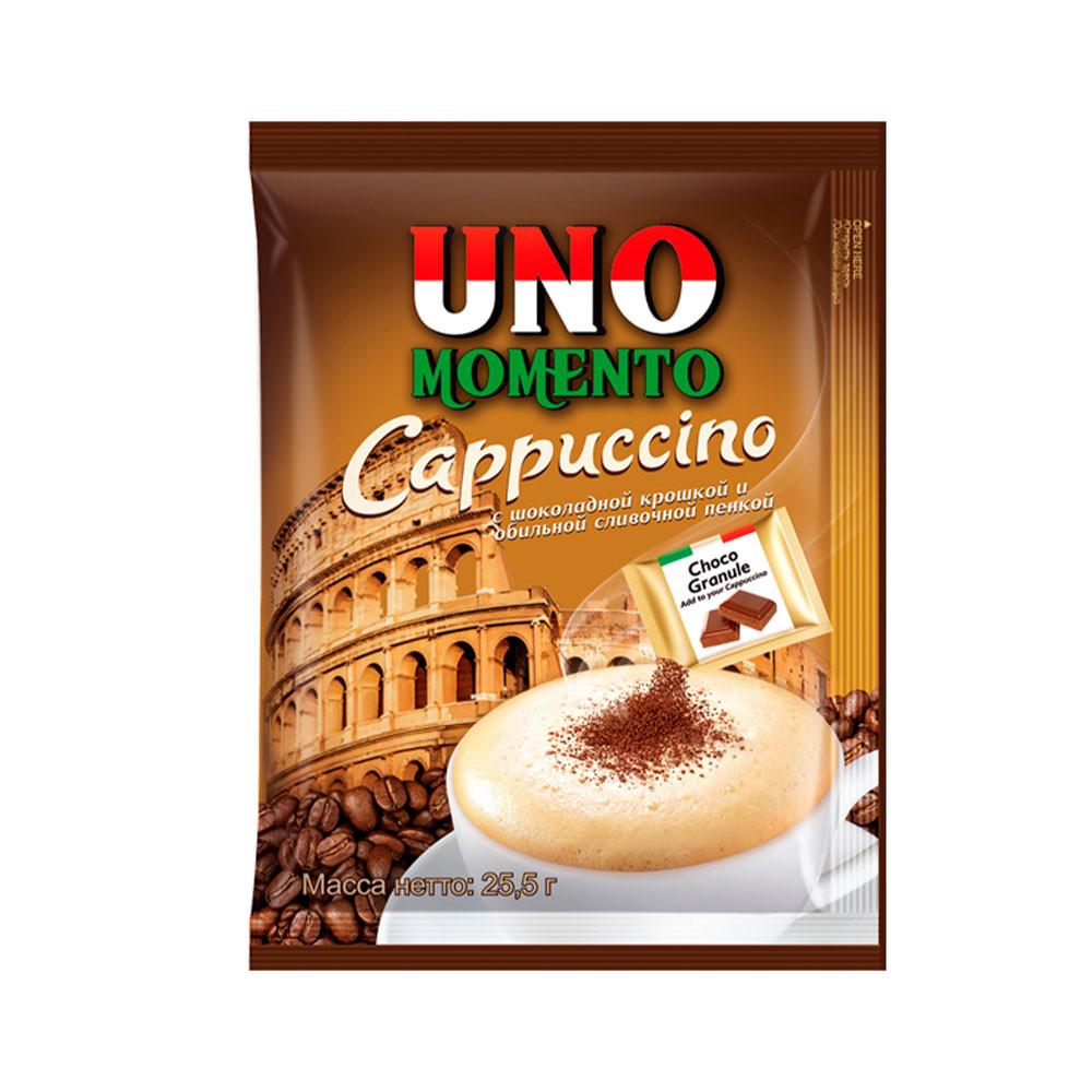 Кофе растворимый Uno Momento капучино с шоколадной крошкой 25,5гр