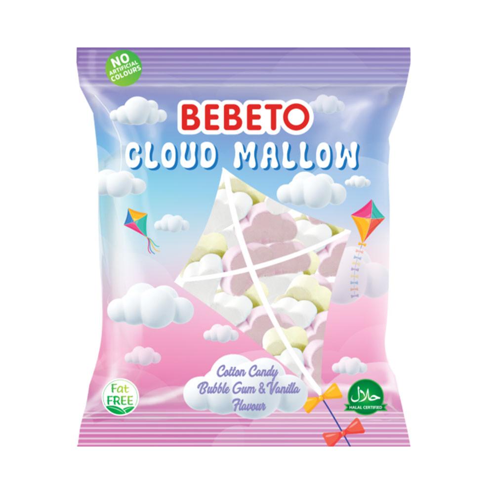 Маршмеллоу Bebeto Cloud Mallow со вкусом ванили сахарной ваты и жевательной резинки 60гр
