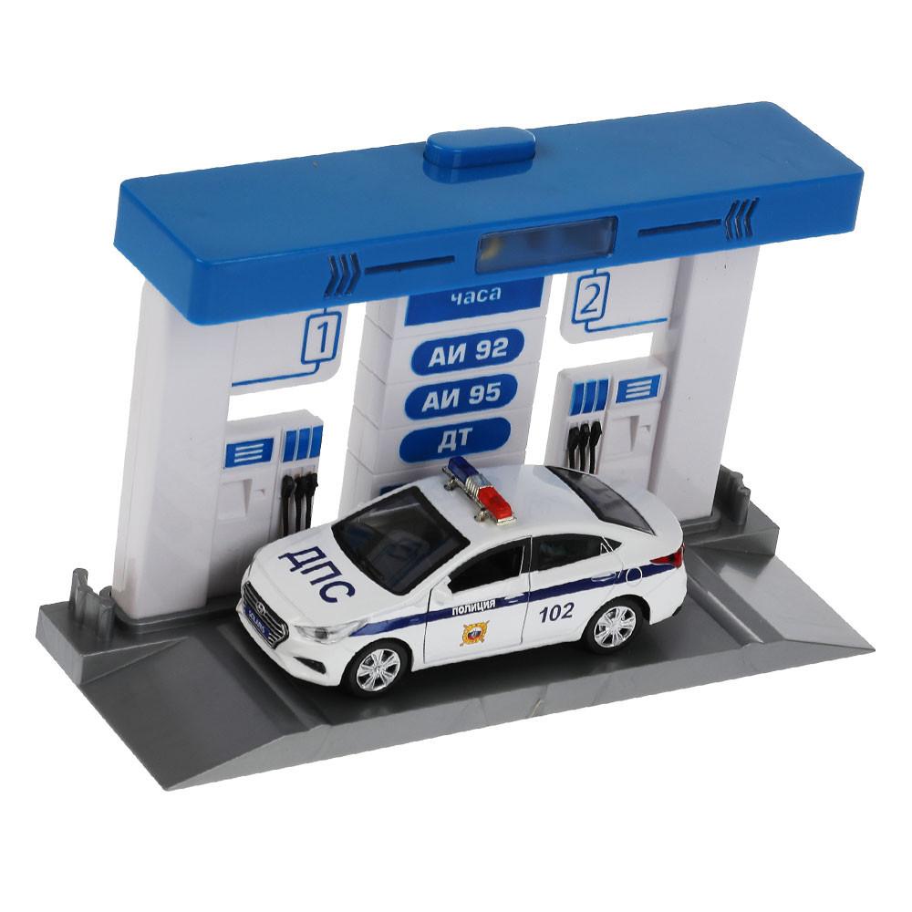 Игрушка Автозаправочная станция 2см с машинкой Технопарк пластик свет-звук