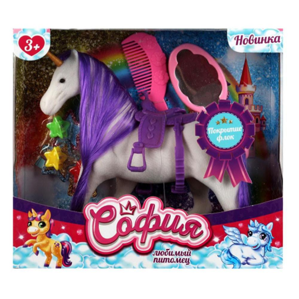 Игрушка Единорог 29см флокированный с аксессуарами для Софии