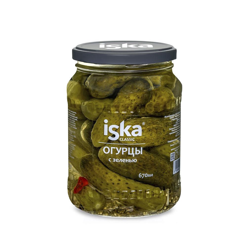 Огурцы Iska маринованные 6-9см ст/б 670мл