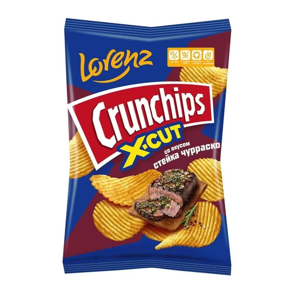 Чипсы Crunchips X-Cut рифленые со вкусом стейка чурраско 70гр