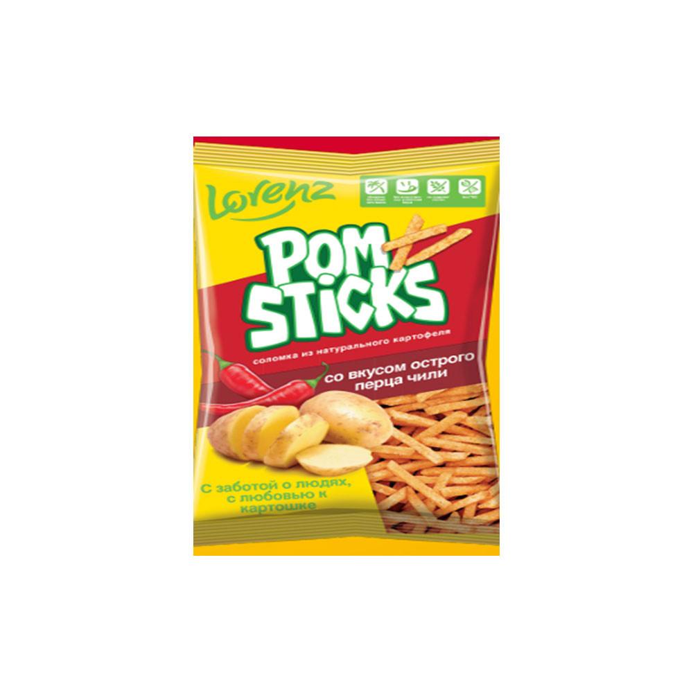 Чипсы картофельные Помстикс со вкусом острого перца чили 90гр