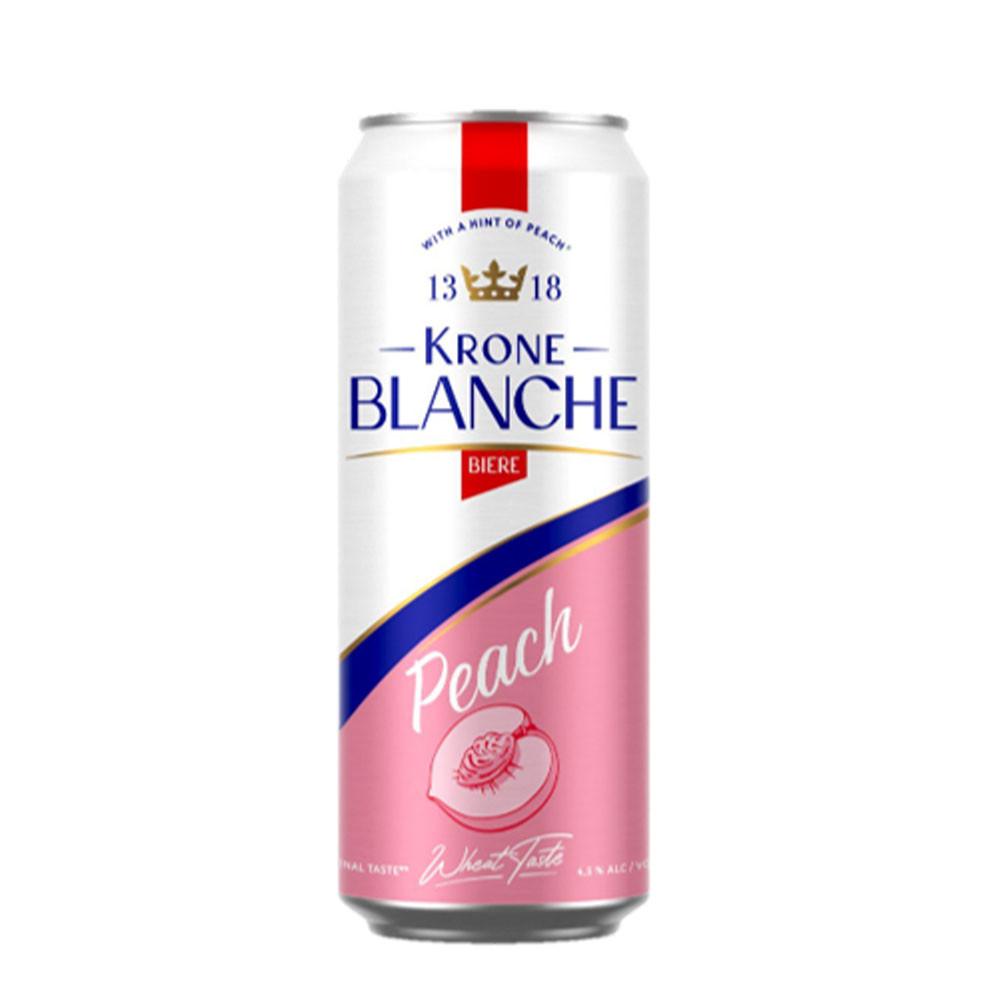 Пивной напиток Крон Бланш Бьер Персик пастеризованный 0,45л 4,5% ж/б
