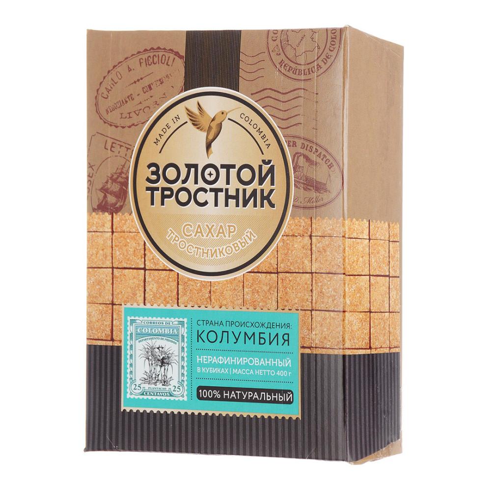 Сахар Золотой Тростник тростниковый нераф. в кубиках 400гр