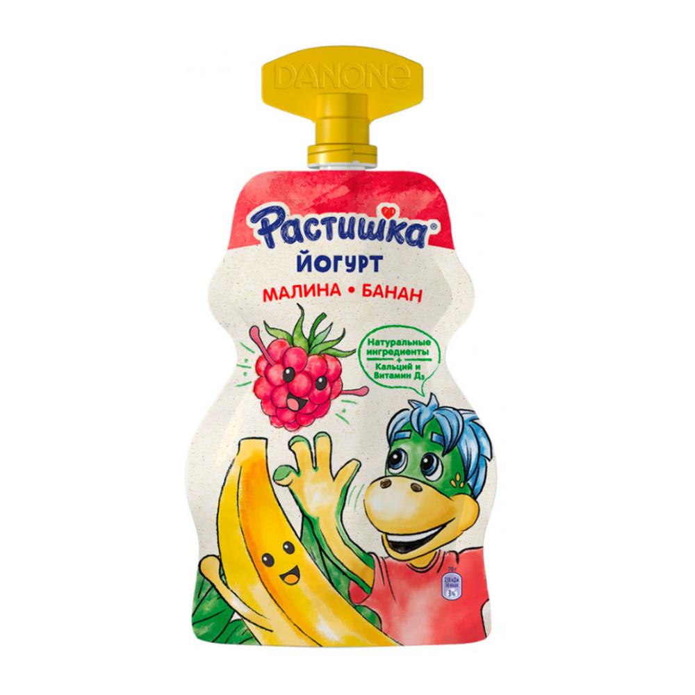 БЗМЖ Йогурт пит Растишка малина/банан 3,5% 70гр