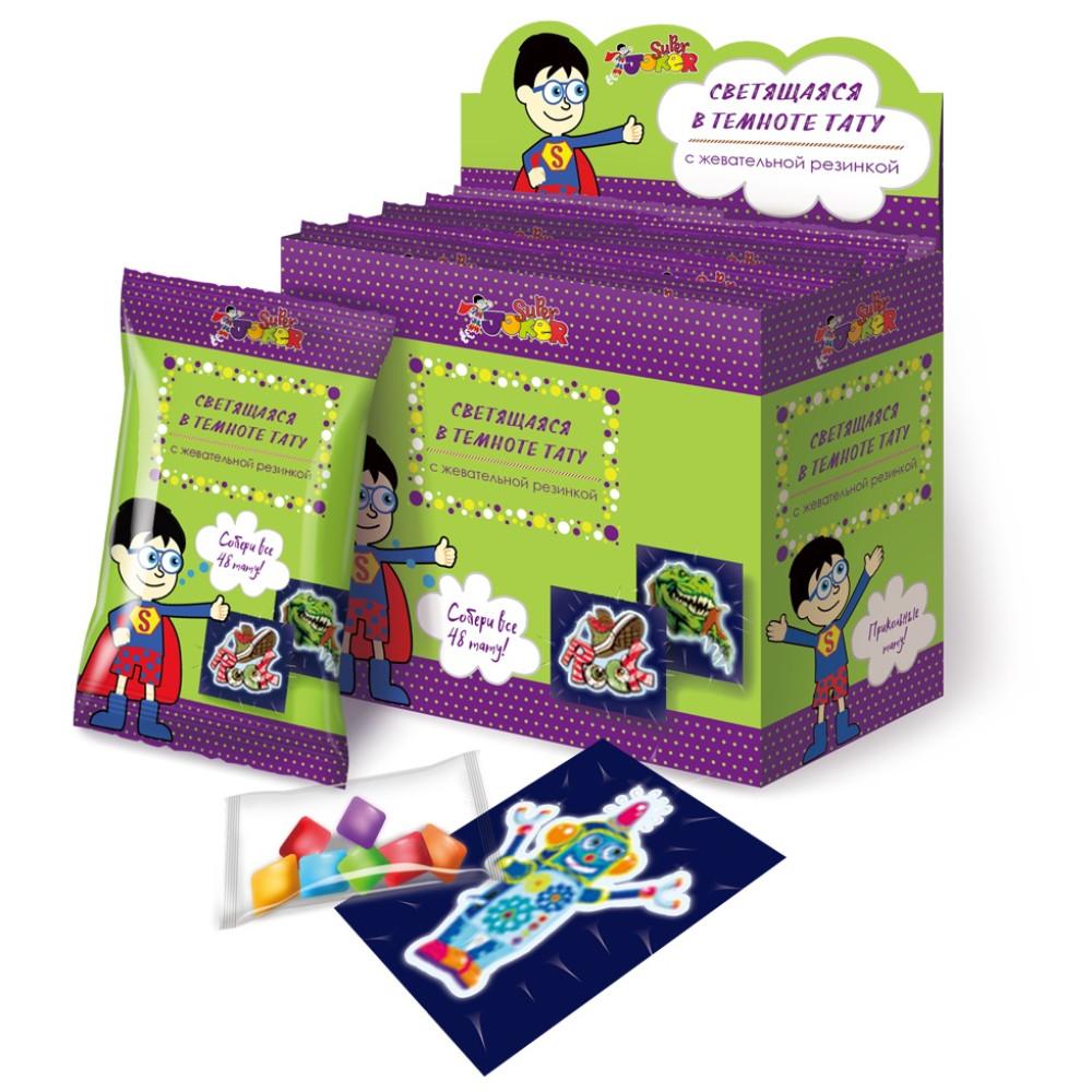 Жевательная резинка Super JOKER со светящейся тату 2гр