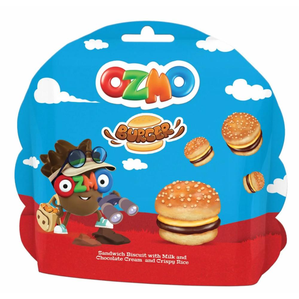 Печенье-сэндвич Ozmo Burger с молочно-шоколадным кремом и хрустящим рисом 40гр