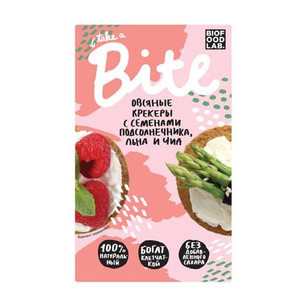 Крекеры овсяные Take a Bite с семенами подсолнечника, льна и чиа 200гр